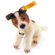 Hexie Jack Russell Terrier White/Brown Plush Puppy